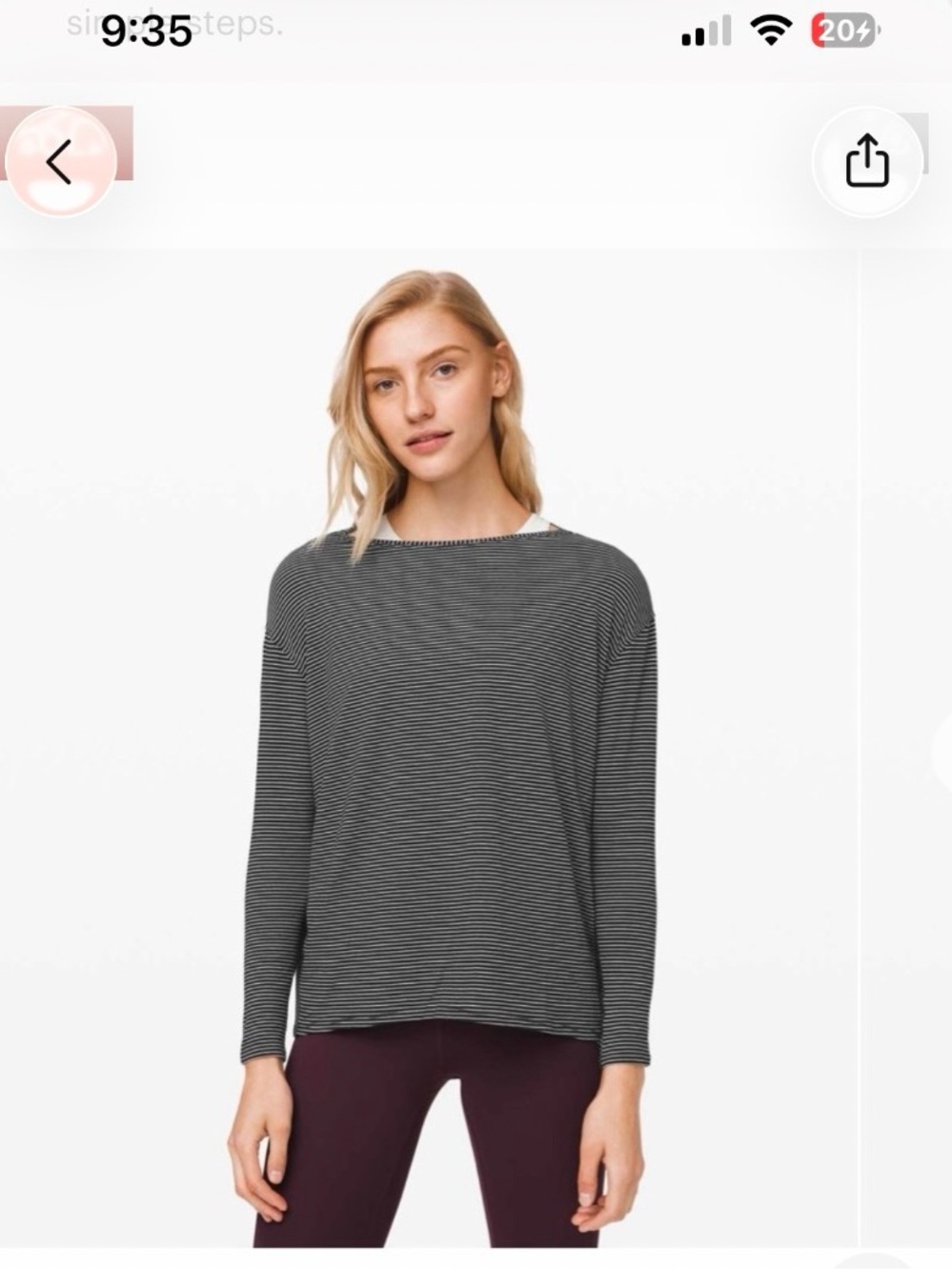 Lululemon Back In Action Long Sleeve | Hype Stripe Black
White (First Release)